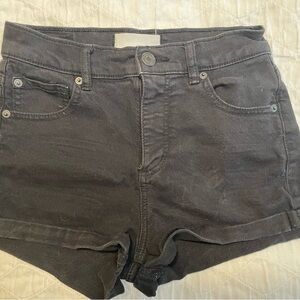Garage Black Jean Shorts High-Waisted Cuffed